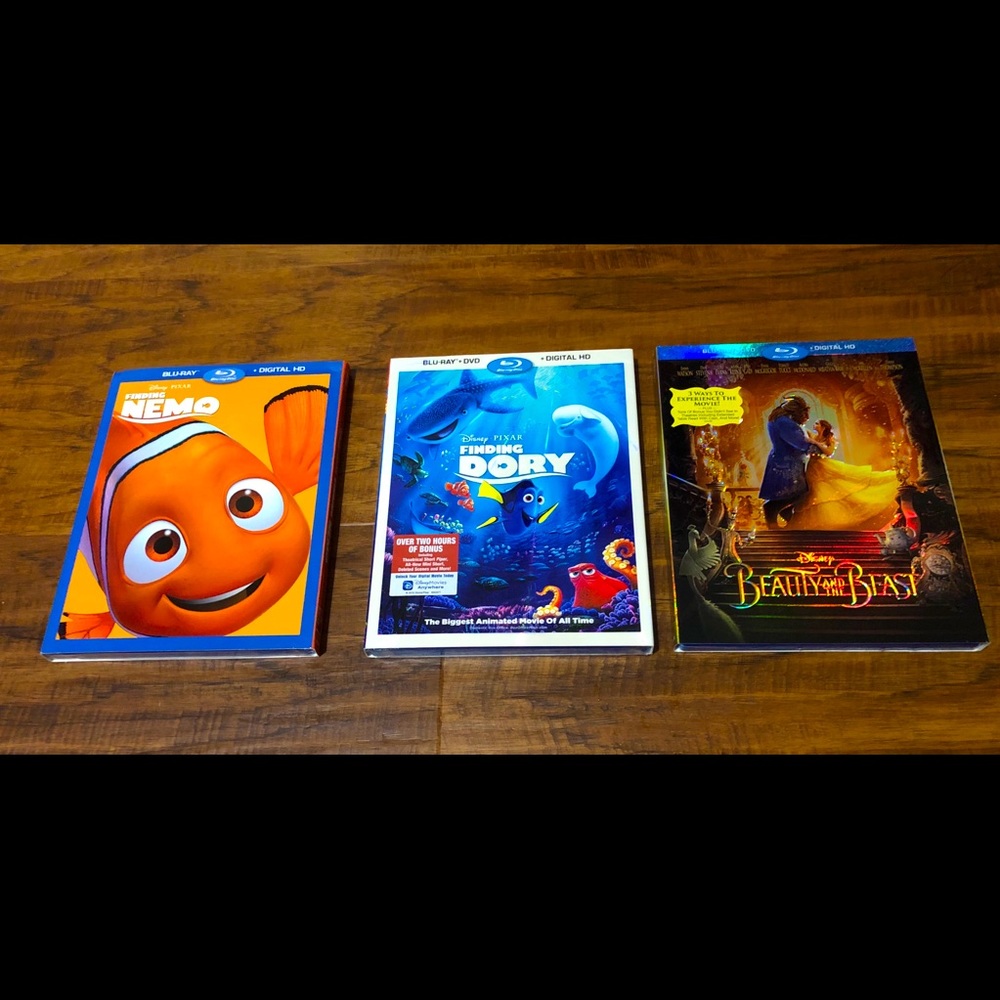 Disney Blu-Ray: Beauty and the Beast, Finding Nemo, Finding Dory
